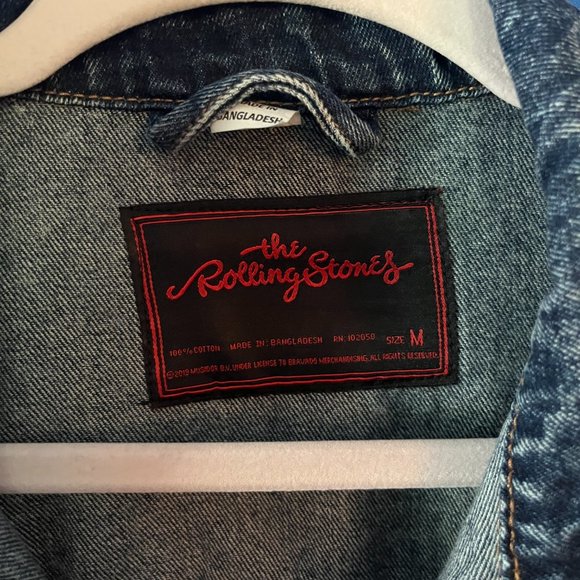 UPCYCLED HANDMADE BY ME ROLLING STONES JEAN JACKET PATCHES GRATEFUL DEAD DENIM - Picture 5 of 16